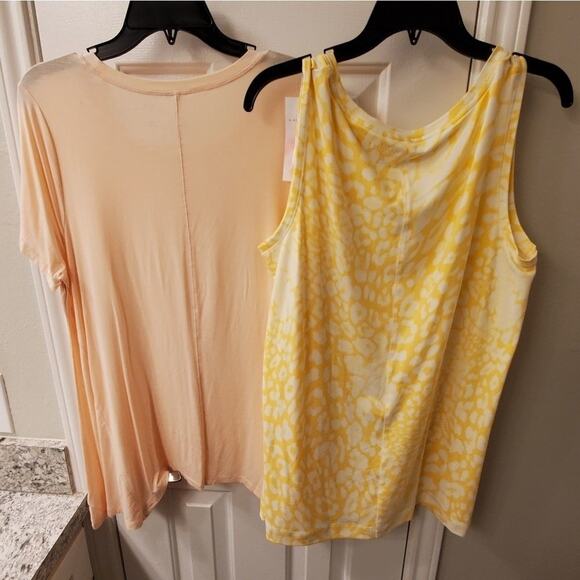 BUNDLE OF New Directions floral super soft peplum tank and tee shirts size XL - Picture 2 of 8